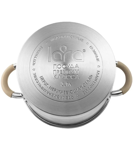Кастрюля LARA LR02-342 Берлин 3,1 л 20x11 см нержавеющая сталь, с крышкой