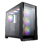 Компьютерный корпус 'Lagrange'; ATX, черный, FANS: 120мм ARGb: 3 Top + 1 Rear + HUB. Drive bay int: 3x3,5'; + 3x2,5';. 2xUSB 3.0+1xUSB-C, Audio I/O, Up to 14x120мм Fans, GPU up to 425мм, PSU max 270мм, CPU cooler up to 190мм, SPCC 1,0мм metal, 4мм TG side panel, фото 1