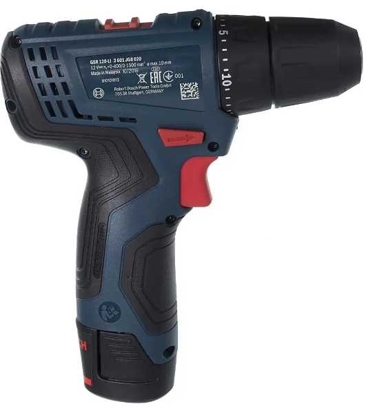 Дрель-шуруповерт Bosch GSR 120-LI C, 12 В, 2 Ач, 30 Нм, щеточный