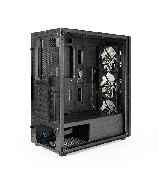 Компьютерный корпус Miditower ExeGate EVO-9205-NPX700 (ATX, БП 700NPX с вент. 12 см, с окном, 1*USB+1*USB 3.0, аудио, 3 вент. 12см с RGb подсветкой)