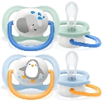 Соска-пустышка Philips Avent SCF080/05 Слон/Пингвин, 0-6 мес, 2 шт, для мальчиков, фото 1