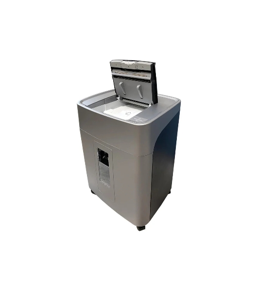 Шредер Office Kit SA375 серый/черный с автоподачей (секр.P-4) фрагменты 375лист. 42лтр. скрепки скобы пл.карты CD