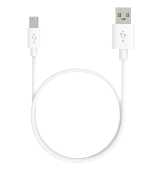 Кабель Maxvi MC-01L white USB-A - microUSB, 2A ток макс. нагрузки 2А, макс. напряжение 5V; стандарт USB 2.0; длина разъема microUSB 8,9 мм, длина кабеля 1м, материал PVC, белый