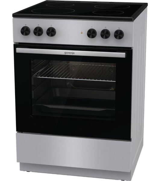 Плита электрическая Gorenje GEC6A11SG серый, конфорок 4 электрических, духовка 65 л, 60 см x 85 см x 60 см