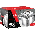 Кастрюля Lara LR02-343 Берлин 4,4 л 22x12 см нержавеющая сталь, с крышкой, фото2