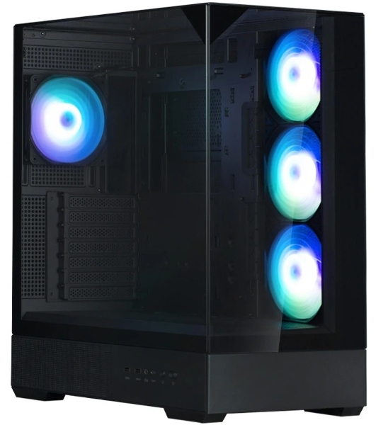 Компьютерный корпус ZALMAN P40 Prism Plus, ATX, черный, WINDOW, 3xCombo (3.5'' or 2.5'), 1xUSB TYPE-C, 2xUSB 3.0, SIDE 3x120мм ARGb, REAR 1x120мм ARGb