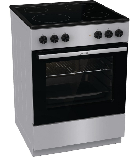 Плита электрическая Gorenje GEC6A11SG серый, конфорок 4 электрических, духовка 65 л, 60 см x 85 см x 60 см