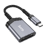 Кард-ридер Hoco UA25/серый/SD/TF/MicroSD/USB Type-C (OTG)/алюминий, фото 1