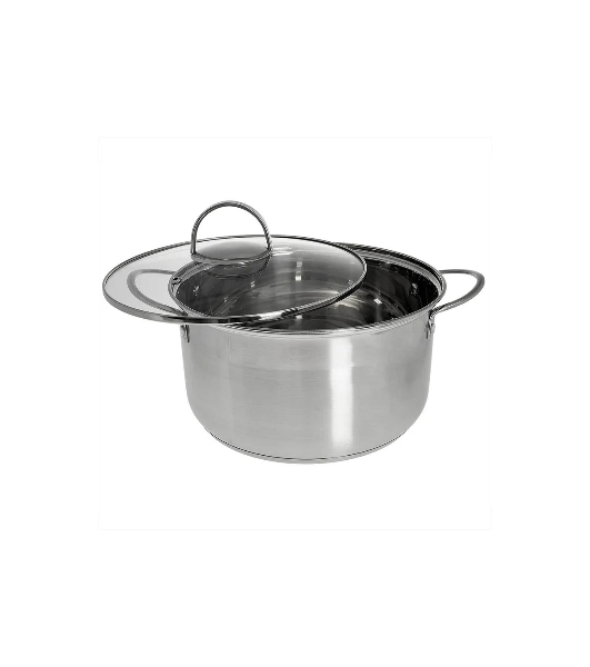 Кастрюля WEBBER BE-349/2 4,8 л, 22 см, из нержавеющей стали со стеклянной крышкой
