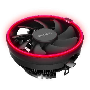 Кулер для процессора Crown CM-1150PWM RED v2 черный, 105 мм, алюминий, 1800 об/мин, 26.3 дБ, 4 pin, 115 Вт, 70 мм