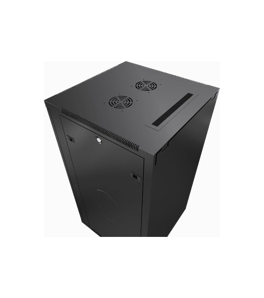 Шкаф телекоммуникационный настенный Cabeus SH-05F, 19', 15U, 769х600х600 мм (ВхШхГ), дверь: стекло, разборный, черный