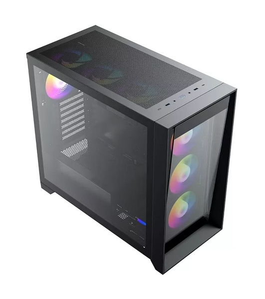 Компьютерный корпус 'Lagrange'; ATX, черный, FANS: 120мм ARGb: 3 Top + 1 Rear + HUB. Drive bay int: 3x3,5'; + 3x2,5';. 2xUSB 3.0+1xUSB-C, Audio I/O, Up to 14x120мм Fans, GPU up to 425мм, PSU max 270мм, CPU cooler up to 190мм, SPCC 1,0мм metal, 4мм TG side panel
