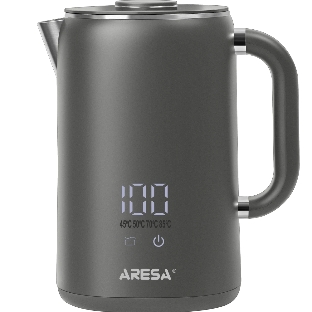 Электрочайник Aresa AR-3481 серый, 1.6 л, 1700 Вт, скрытый нагревательный элемент, поддержание температуры