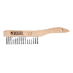 Щетка зачистная Denzel 3-х рядная, прямая проволока из нержавеющей стали с деревянной ручкой, EFP, фото2