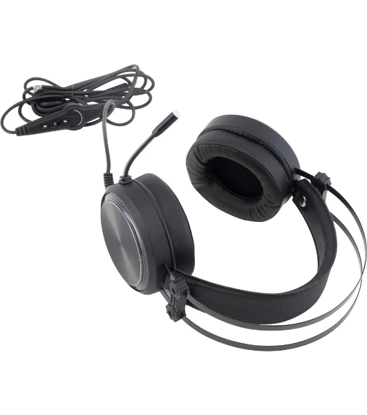 Гарнитура Oklick HS-L810G чёрный, проводная, USB, подсветка