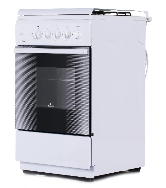 Газовая плита Flama FG 2411 W белый, конфорок 4 шт, духовка 50 л, 50 см x 85 см x 60 см