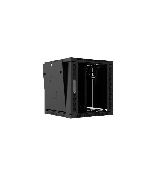 Шкаф телекоммуникационный настенный Cabeus SH-05F, 19', 15U, 769х600х600 мм (ВхШхГ), дверь: стекло, разборный, черный