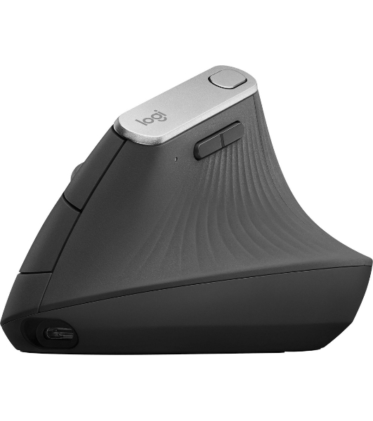 Мышь беспроводная Logitech MX Vertical черный/серебристый, 4000 dpi, радиоканал, Bluetooth, USB, кнопки - 6