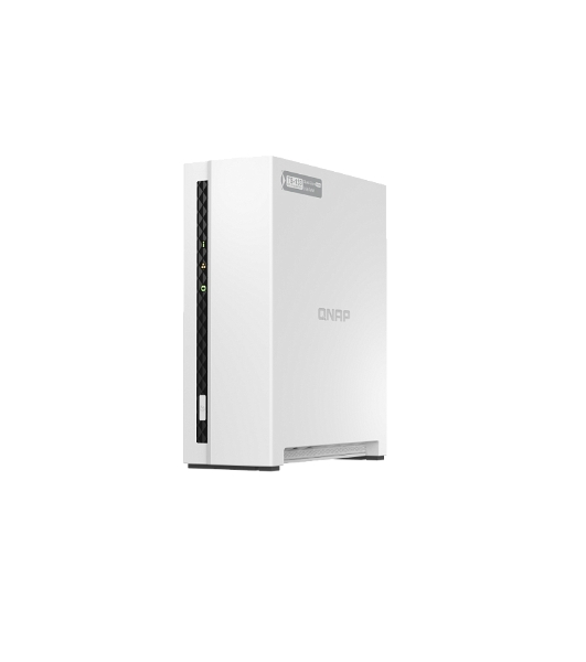 Сетевое хранилище SMB QNAP TS-133 NAS 1 HDD tray. ARM 4-core Cortex-A55 1.8GHz, ram 2 Gb (max), 1x1GbE, 1xUSB 2.0 port,1xUSB 3.2 Gen 1