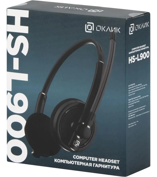 Наушники с микрофоном Oklick/Оклик HS-L900 черный 1.8м накладные оголовье