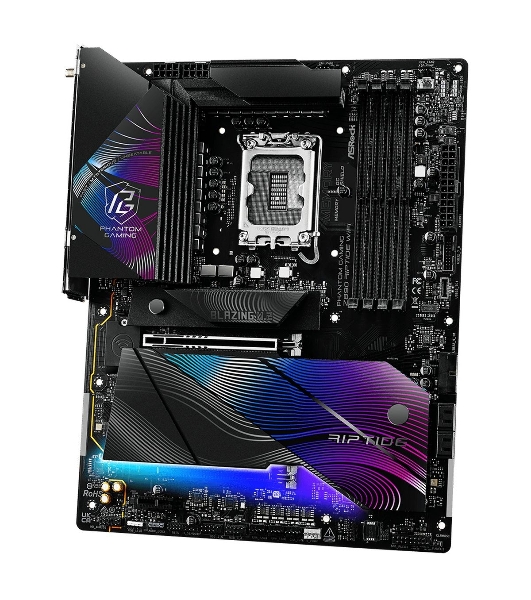 Материнская плата ASRock Z890 Riptide WiFi, LGA 1851, Intel Z890, 4xDDR5, 4xSATA, 5xM.2, 1xPCIe 5.0 x16, 1xPCIe 4.0 x16, 1xPCIe x1, 2xUSB-C Thunderbolt 4, 4xUSB-A 3.2 Gen 1, 1xUSB-A 3.2 Gen 2, 1xHDMI, 1x2.5Gb LAN, 4x3.5 мм, 7.1, ATX