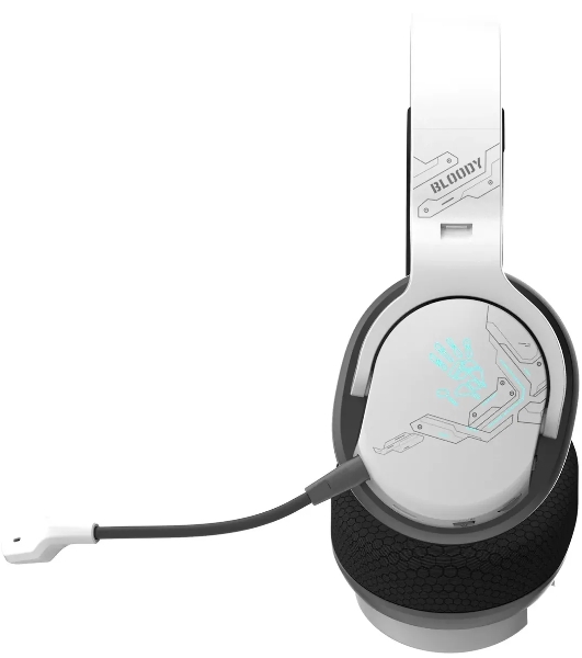Гарнитура Bloody GR370 белый, беспроводная + проводная, Bluetooth, до 45 ч, подсветка
