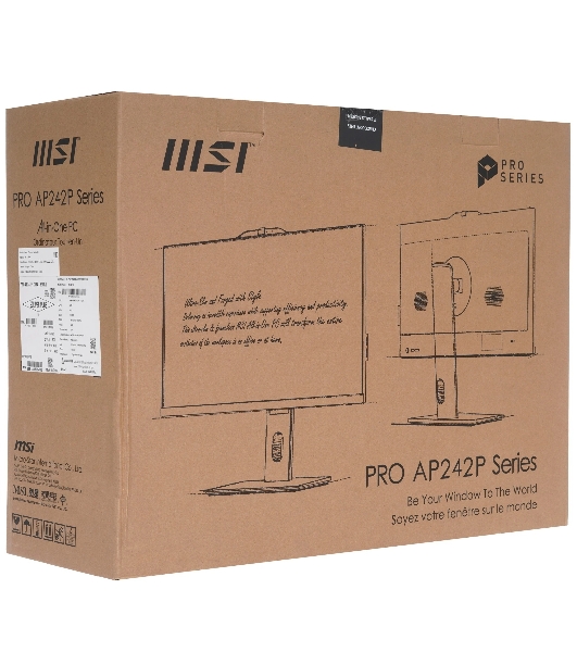 Моноблок MSI Pro AP242P 14M-653RU, 23.8' Full HD i5 14400 (2.5) 16Gb SSD 512Gb UHDG 730 Windows 11 Professional GbitEth WiFi BT 120W клавиатура мышь Cam, 1920x1080, черный (9S6-AE0621-838)