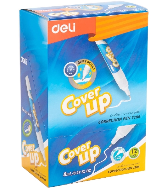 Ручка корректор Deli E7286 шариковый белый 8мл
