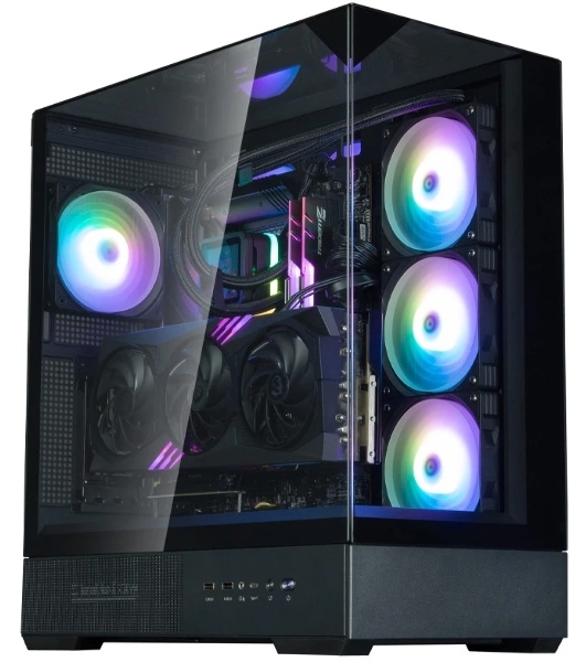 Компьютерный корпус ZALMAN P40 Prism Plus, ATX, черный, WINDOW, 3xCombo (3.5'' or 2.5'), 1xUSB TYPE-C, 2xUSB 3.0, SIDE 3x120мм ARGb, REAR 1x120мм ARGb