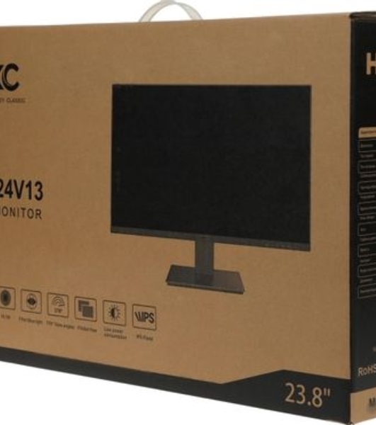 Монитор 23.8' HKC MB24V13FS129 IPS 1920x1080, 100 Гц, 4 мс (GtG), 16:9, 250 кд/м², VGA, HDMI 1.4, DP 1.2, 3.5 Jack, динамики (2×2 Вт), черный