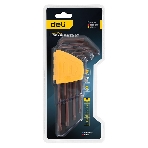 Ключ Deli Набор шестигранных ключей ';TORX'; удлиненных Deli DL230707G 9 шт S2, размеры T10,T15,T20,T25,T27,T30,T40,T45,T50, пластиковый держатель, фото2