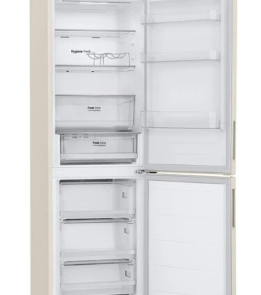 Холодильник LG GC-B459AEMW бежевый двухкамерный 234/110л морозилка снизу, No Frost