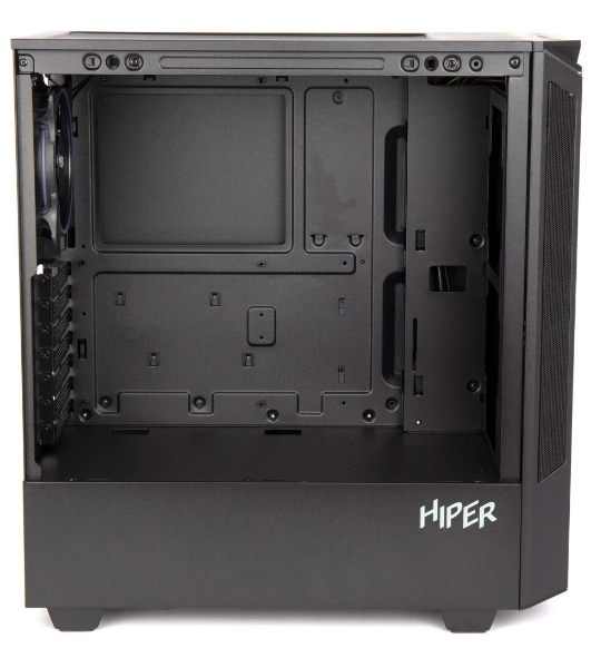 Компьютерный корпус Hiper PB81 черный без БП ATX 3x120мм 2xUSB2.0 2xUSB3.0 audio bott PSU