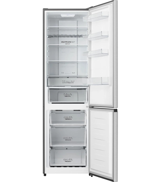Холодильник Gorenje NRK620FAXL4 серый двухкамерный 238/86л морозилка снизу, No Frost