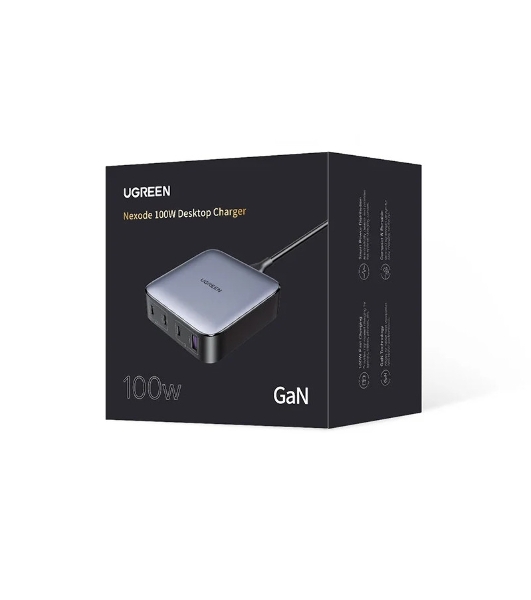 Сетевое зарядное устройство на рабочий стол 100Вт Ugreen CD328, 1хUSB-A, 3хUSB-C, PD 3.0, QC 4.0+, GaN, Space Gray (90928)