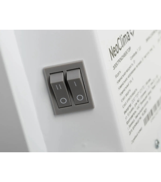 Конвектор электрический Neoclima Comforte T2.5 ЭВНА-2,5/230С2белый, 2500 Вт, 25 м2, термостат