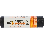 Пакеты универсальные Рыжий кот 200 л, 10 шт, ПВД черные, особо прочные, 30мкм (006978), фото4