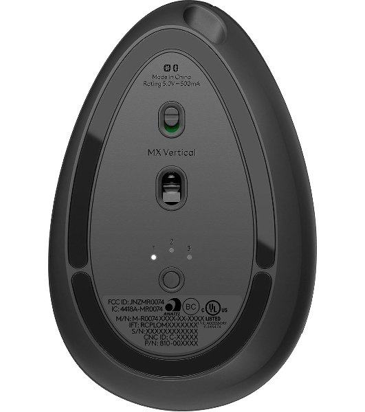 Мышь беспроводная Logitech MX Vertical черный/серебристый, 4000 dpi, радиоканал, Bluetooth, USB, кнопки - 6
