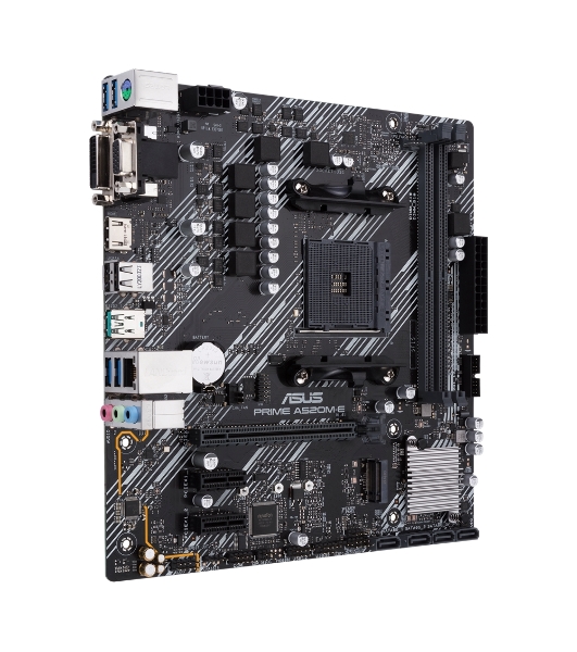 Материнская плата ASUS PRIME A520M-E/CSM, AM4, AMD A520, 2xDDR4, 4xSATA, 1xM.2, 1xPCIe 3.0 x16, 2xPCIe x1, 1xDVI-D, 1xHDMI, 1xVGA, 1x 1Gb LAN, 1xUSB-A 3.2 Gen 2, 2xUSB-A 2.0, 4xUSB-A 3.2 Gen 1, 3x3.5 мм, 7.1, mATX