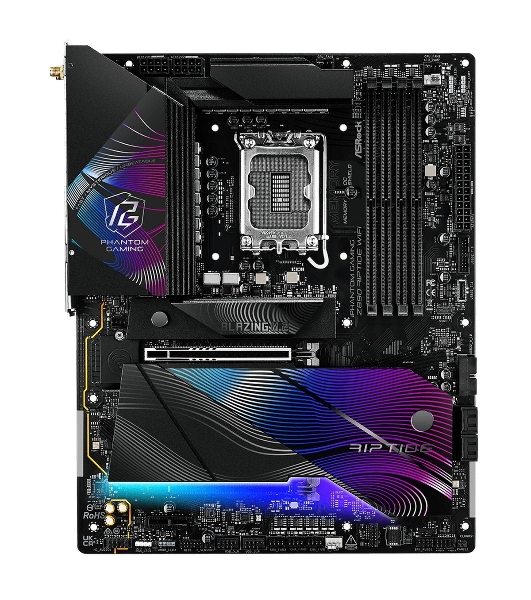 Материнская плата ASRock Z890 Riptide WiFi, LGA 1851, Intel Z890, 4xDDR5, 4xSATA, 5xM.2, 1xPCIe 5.0 x16, 1xPCIe 4.0 x16, 1xPCIe x1, 2xUSB-C Thunderbolt 4, 4xUSB-A 3.2 Gen 1, 1xUSB-A 3.2 Gen 2, 1xHDMI, 1x2.5Gb LAN, 4x3.5 мм, 7.1, ATX
