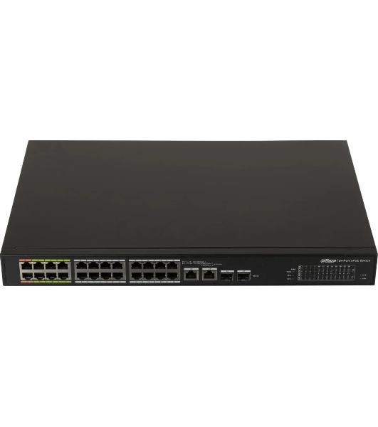 Коммутатор Dahua DH-LR2226-24ET-360, 24×100 Мбит/с + 2×1 Гбит/с + 2×1 Гбит/с Combo, управляемый
