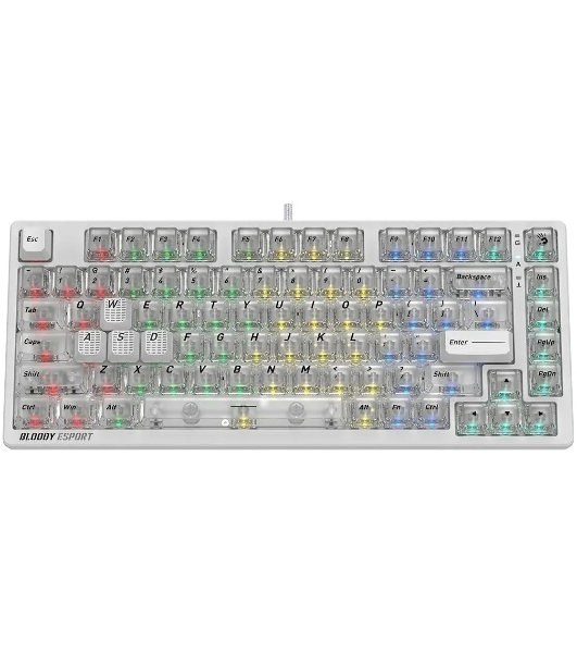 Клавиатура A4Tech Bloody MS76 проводная, USB Type-A, белый