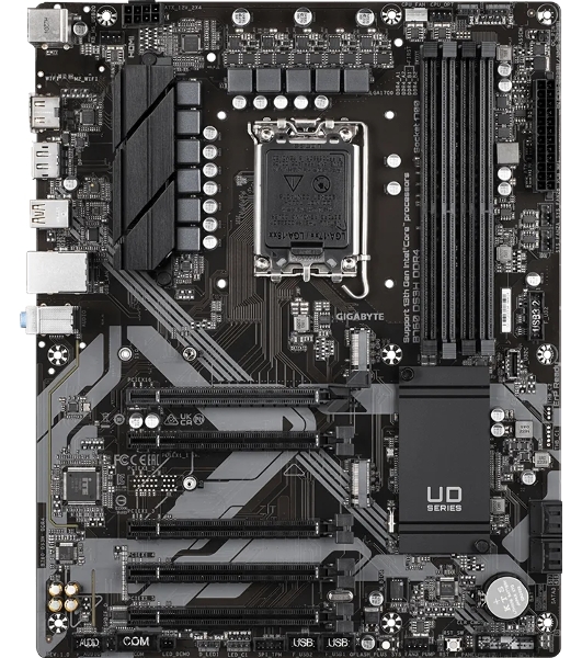 Материнская плата Gigabyte B760 DS3H DDR4, LGA 1700, Intel B760, 4xDDR4, 4xSATA, 2xM.2, 1xPCIe 4.0 x16, 4xPCIe 3.0 x1, 1xHDMI, 1xDP, 1x 1Gb LAN, 1xUSB 3.2 Gen 2, 1xUSB 3.2 Gen 2x2, 4xUSB 2.0, 3x3.5 мм, 7.1, ATX