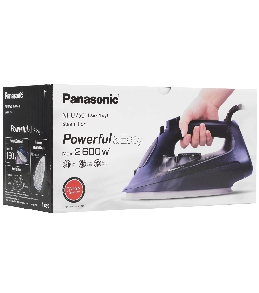 Утюг Panasonic NI-U750ATV синий, 2600 Вт, 40 г/мин, 160 г/мин, 300 мл