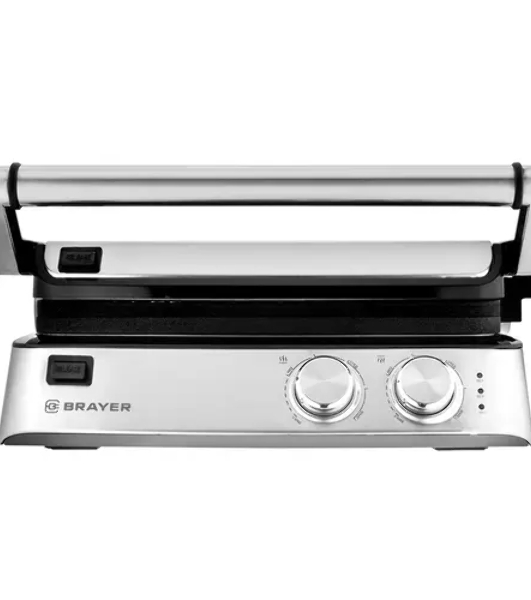 Гриль-пресс электрический BRAYER BR2007, 2000 Вт, съем.пласт 29x23 см, рег.расст,макс.темпер 240 С