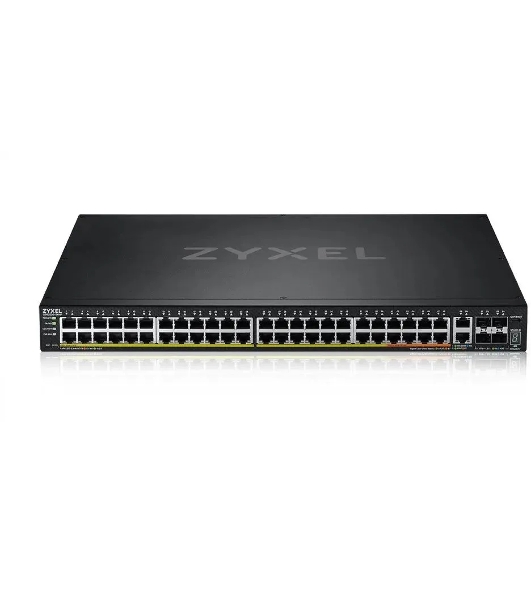 Коммутатор L3 Access Zyxel NebulaFlex Pro XGS2220-54FP, rack 19', 48xRJ-45: 1G PoE+ (8 из них PoE++), 2xRJ-45: 1/2.5/5/10G PoE++, 4xSFP+, бюджет PoE 960 Вт