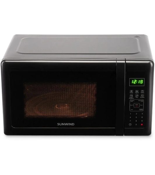 Микроволновая печь SunWind SUN-MW007 черный, 20 л, 700 Вт, переключатели - сенсор