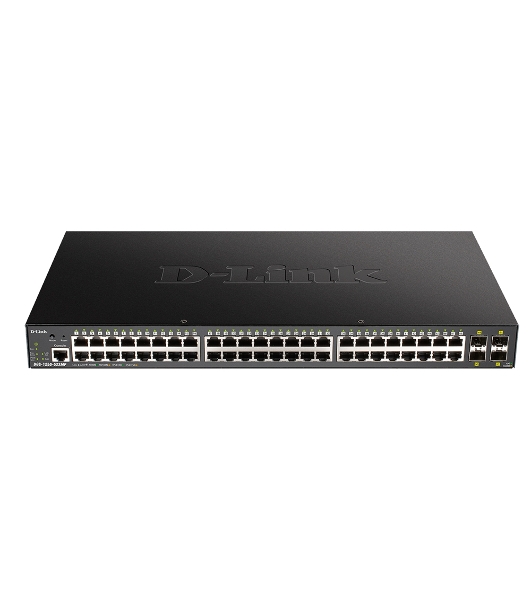 Коммутатор D-Link DGS-1250-52XMP/A1A, 48×1 Гбит/с + 4×10 Гбит/с SFP+, управляемый