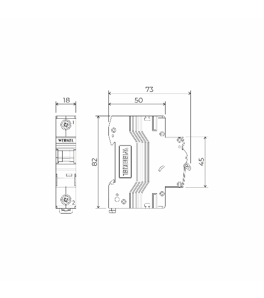 Автоматический выключатель Werkel 1P  20 A  C  4,5 kА W901P204