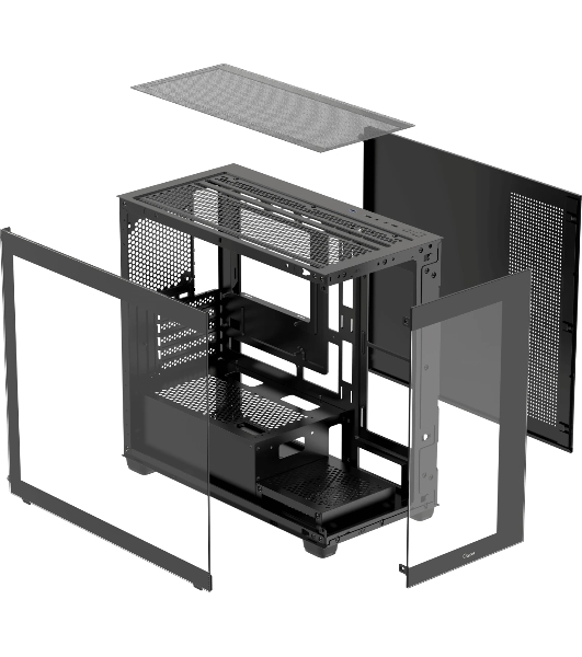 Компьютерный корпус Ocypus Gaммa C52 BK mATX/win/black/no PSU/Tempered Glass